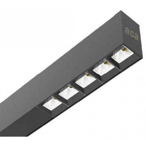 LED Γραμμικό Κρεμαστό Φωτιστικό 250 cm AISHAC Με Spot Φωτισμού Κλειστών Μοιρών