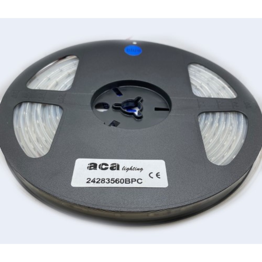 5 Μέτρα Led Ταινία 6W SMD 24V Αδιάβροχη IP65 Μπλε ACA