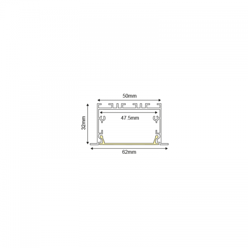3 Μέτρα Προφίλ Αλουμινίου Με Οπάλ Κάλυμμα WILA P281U ACA