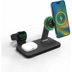 Mophie Snap+ 3 in 1 Charging Stand Οικιακός Μαγνητικός ταχυφορτιστής ισχύος 15W σε χρώμα γκρι
