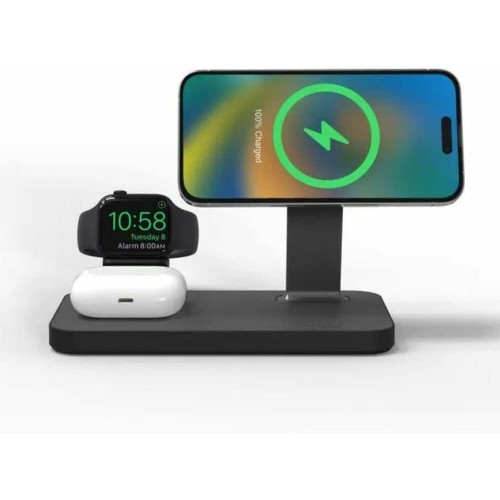 Mophie Snap+ 3 in 1 Charging Stand Οικιακός Μαγνητικός ταχυφορτιστής ισχύος 15W σε χρώμα γκρι
