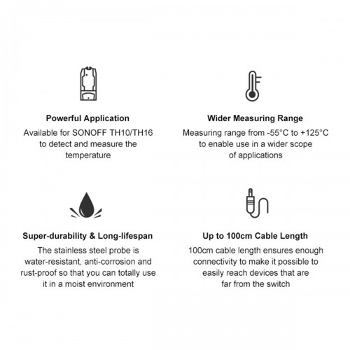 SONOFF DS18B20-R2 - Smart Temperature TH Sensor Waterproof IP68 for TH10 & TH16 Models