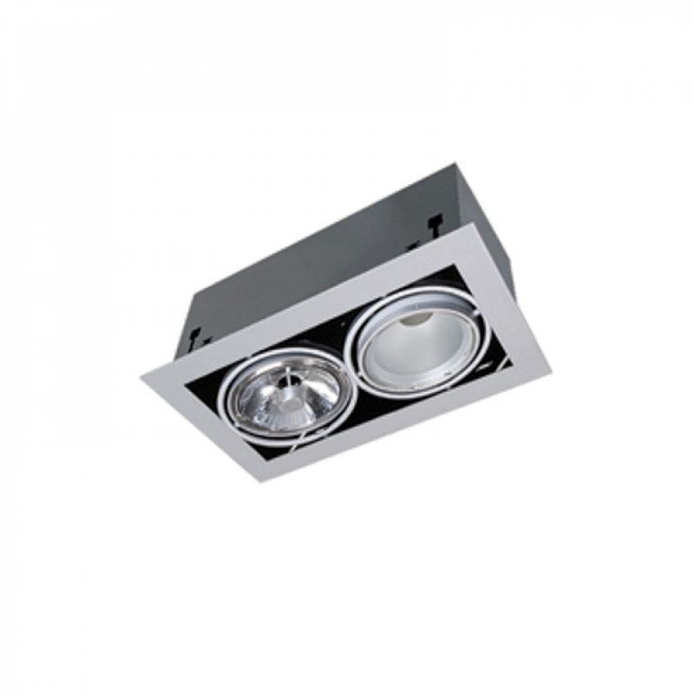 Σποτ Μεταλλικό Παραλληλόγραμμο Διπλό Γκρι AR111 Ferrara