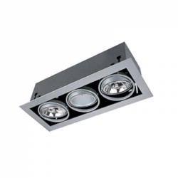 Σποτ Μεταλλικό Παραλληλόγραμμο Τριπλό Γκρι AR111 Ferrara