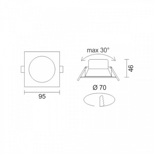 ΧΩΝΕΥΤΟ LED ΟΡΟΦΗΣ CCT ΠΕΡΙΣΤΡΕΦΟΜΕΝΟ 7W 3000K | 4000K | 6000K Τετράγωνο SpotLight