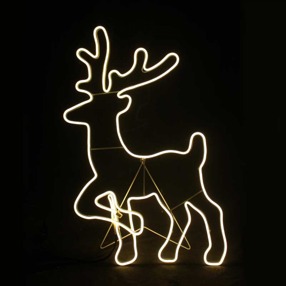"STANDING REINDEER" 500LED ΣΧΕΔΙΟ 5m ΦΩΤΟΣΩΛΗΝΑΣ ΝΕΟΝ ΘΕΡΜΟ ΛΕΥΚΟ IP44 54x82cm 1.5m ΚΑΛΩΔΙΟ - ACA Christmas