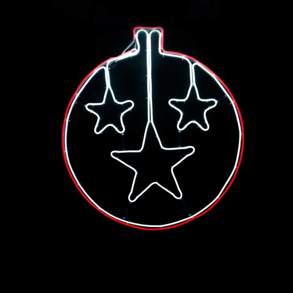 STAR BALL 700 NEON LED 7m NEON DOUBLE SMD ΚΟΚΚΙΝΟ+CW ΣΤΑΘΕΡΑ., IP44, 60X67CM, 1.5m ΚΑΛΩΔΙΟ - ACA Christmas