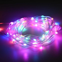 LED ΛΑΜΠΑΚΙΑ ΣΕ ΣΕΙΡΑ “SMART APP” 200RGB LED SMART STRING CONNECTABLE, 10m, USB, REMOTE & APP, IP44, 3m ΚΑΛΩΔΙΟ ΤΡΟΦΟΔΟΣΙΑΣ - ACA Christmas
