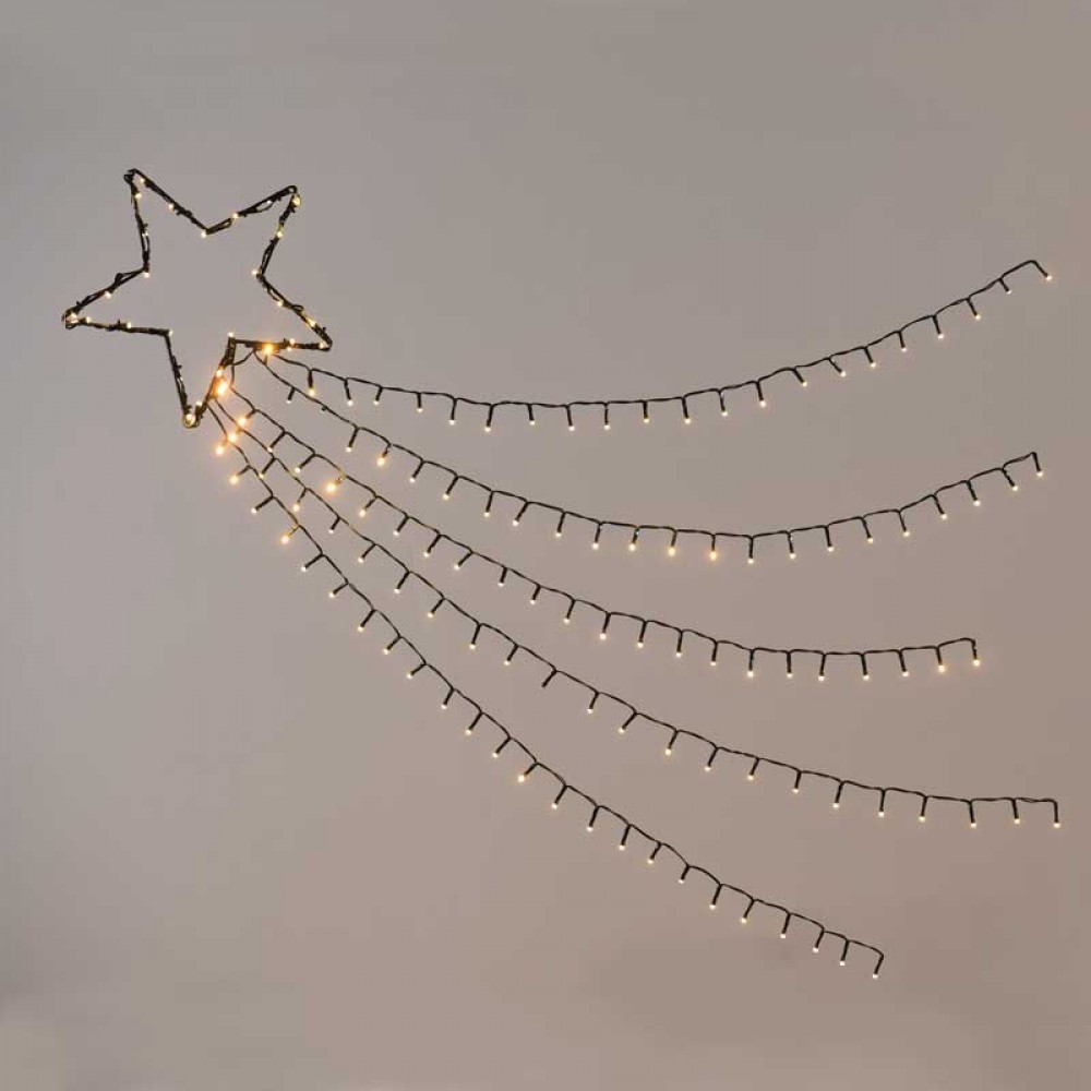 SHOOTING STAR, 5 ROWS Αστέρι Με Ουρά Με 8 Προγράμματα 150 LED IP44 - ACA Christmas