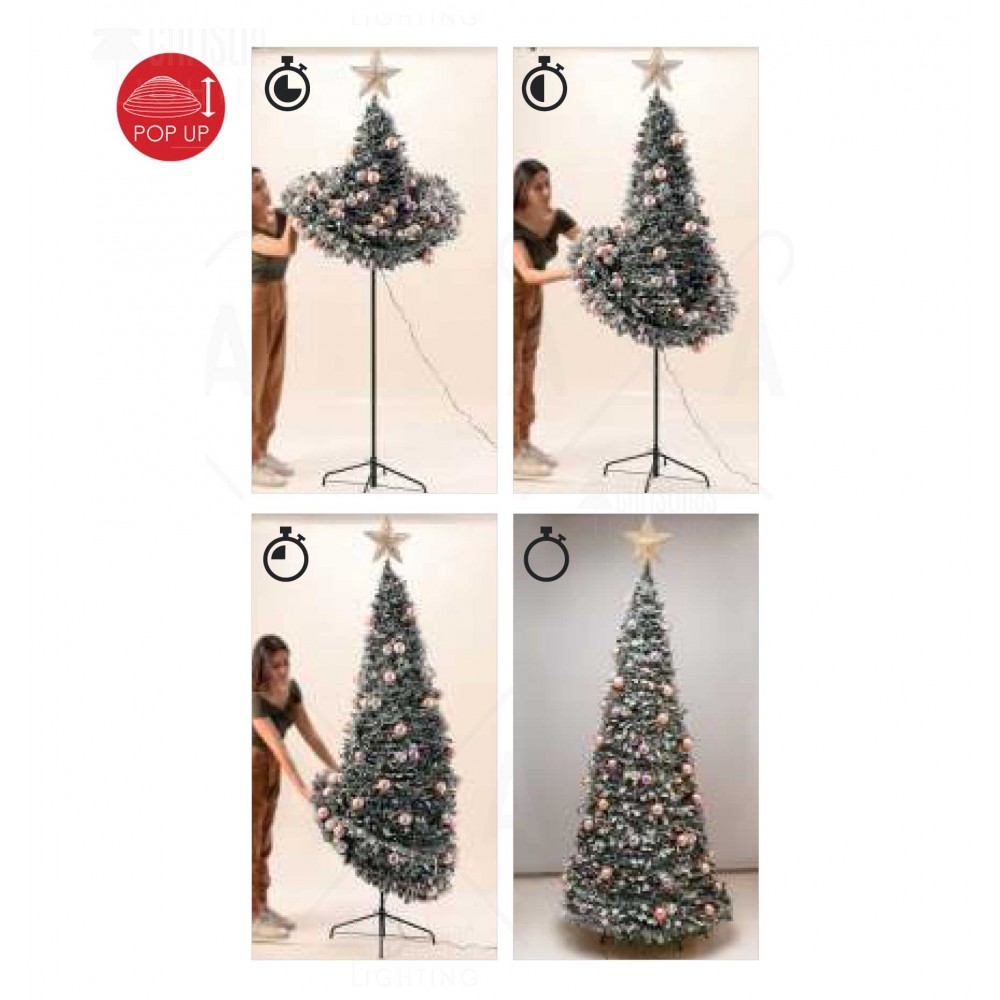 COURCHEVEL ΔΙΑΚΟΣΜΗΜΕΝΟ XMAS POP UP ΧΙΟΝΙΣΜΕΝΟ ΔΕΝΤΡΟ - 250 LED ΘΕΡΜΑ ΣΤΑΘΕΡΑ ΛΑΜΠΑΚΙΑ  - ACA