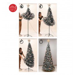 COURCHEVEL ΔΙΑΚΟΣΜΗΜΕΝΟ XMAS POP UP ΧΙΟΝΙΣΜΕΝΟ ΔΕΝΤΡΟ - 250 LED ΘΕΡΜΑ ΣΤΑΘΕΡΑ ΛΑΜΠΑΚΙΑ  - ACA