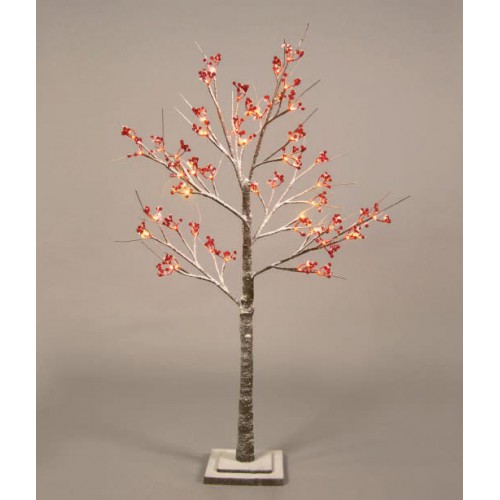 SNOW RED BERRY TREE (MEDIUM) 120CM Δεντράκι Με 48 LED IP44 - ACA Christmas