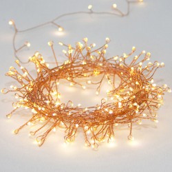 Fairy Lights 300 CLUSTER LED Λαμπάκια σε Σειρά Ρεύματος , Χάλκινο Καλώδιο Χαλκού Και 8 Προγράμματα, Θερμό Λευκό 3m+3m 6W IP44 - ACA Christmas