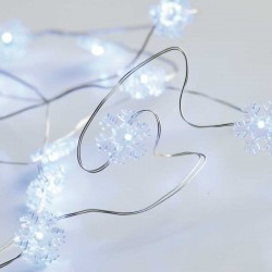 SNOWFLAKE Σχέδιο 20 LED ΛΑΜΠΑΚΙΑ ΣΕΙΡΑ ΨΥΧΡΟ ΛΕΥΚΟ - ΑΣΗΜΙ ΚΑΛΩΔΙΟ ΧΑΛΚΟΥ & ΜΠΑΤΑΡΙΕΣ 2xAA IP20 2m+10cm - ACA