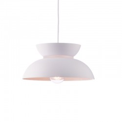 Κρεμαστό Φωτιστικό Μονόφωτο Μεταλλικό Λευκό Ø29cm 1xE27 AEOLUS - ACA Decor