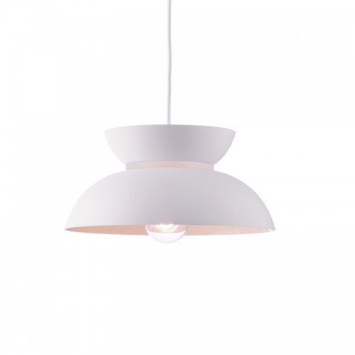 Κρεμαστό Φωτιστικό Μονόφωτο Μεταλλικό Λευκό Ø29cm 1xE27 AEOLUS - ACA Decor