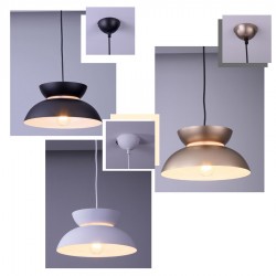 Κρεμαστό Φωτιστικό Μονόφωτο Μεταλλικό Λευκό Ø29cm 1xE27 AEOLUS - ACA Decor