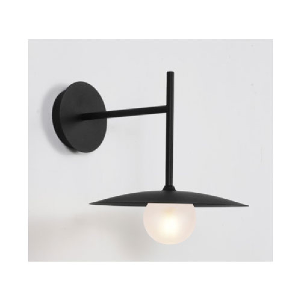 Επίτοιχο Φωτιστικό Μεταλλικό Με Γυαλί Αμμοβολή Σε Μαύρο Χρώμα 1x G9 AFINAR - Aca Decor