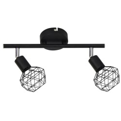 Σποτ Φωτιστικό Μεταλλικό Με Πλέγμα Σε Μαύρο Χρώμα 2xE14 ALADDIN - ACA DECOR