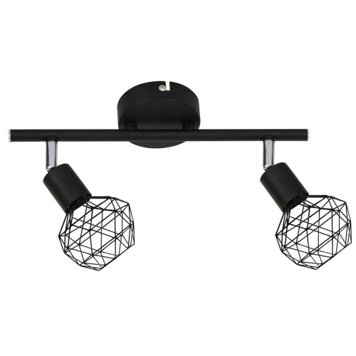 Σποτ Φωτιστικό Μεταλλικό Με Πλέγμα Σε Μαύρο Χρώμα 2xE14 ALADDIN - ACA DECOR