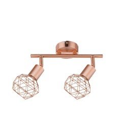 Σποτ Φωτιστικό Μεταλλικό Με Πλέγμα Σε Χάλκινο Χρώμα 2xE14 ALADDIN - ACA DECOR