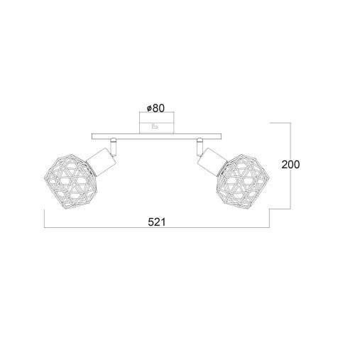 Σποτ Φωτιστικό Μεταλλικό Με Πλέγμα Σε Μαύρο Χρώμα 2xE14 ALADDIN - ACA DECOR