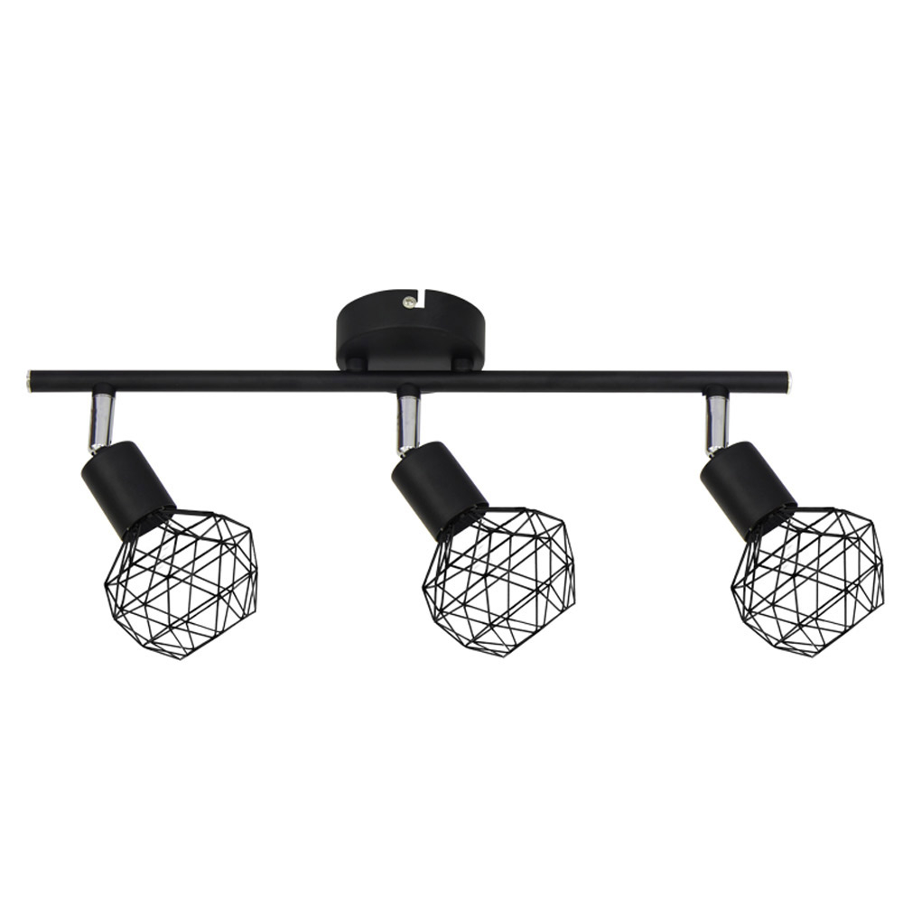 Σποτ Φωτιστικό Μεταλλικό Με Πλέγμα Σε Μαύρο Χρώμα 3xE14 ALADDIN - ACA DECOR