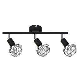 Σποτ Φωτιστικό Μεταλλικό Με Πλέγμα Σε Μαύρο Χρώμα 3xE14 ALADDIN - ACA DECOR