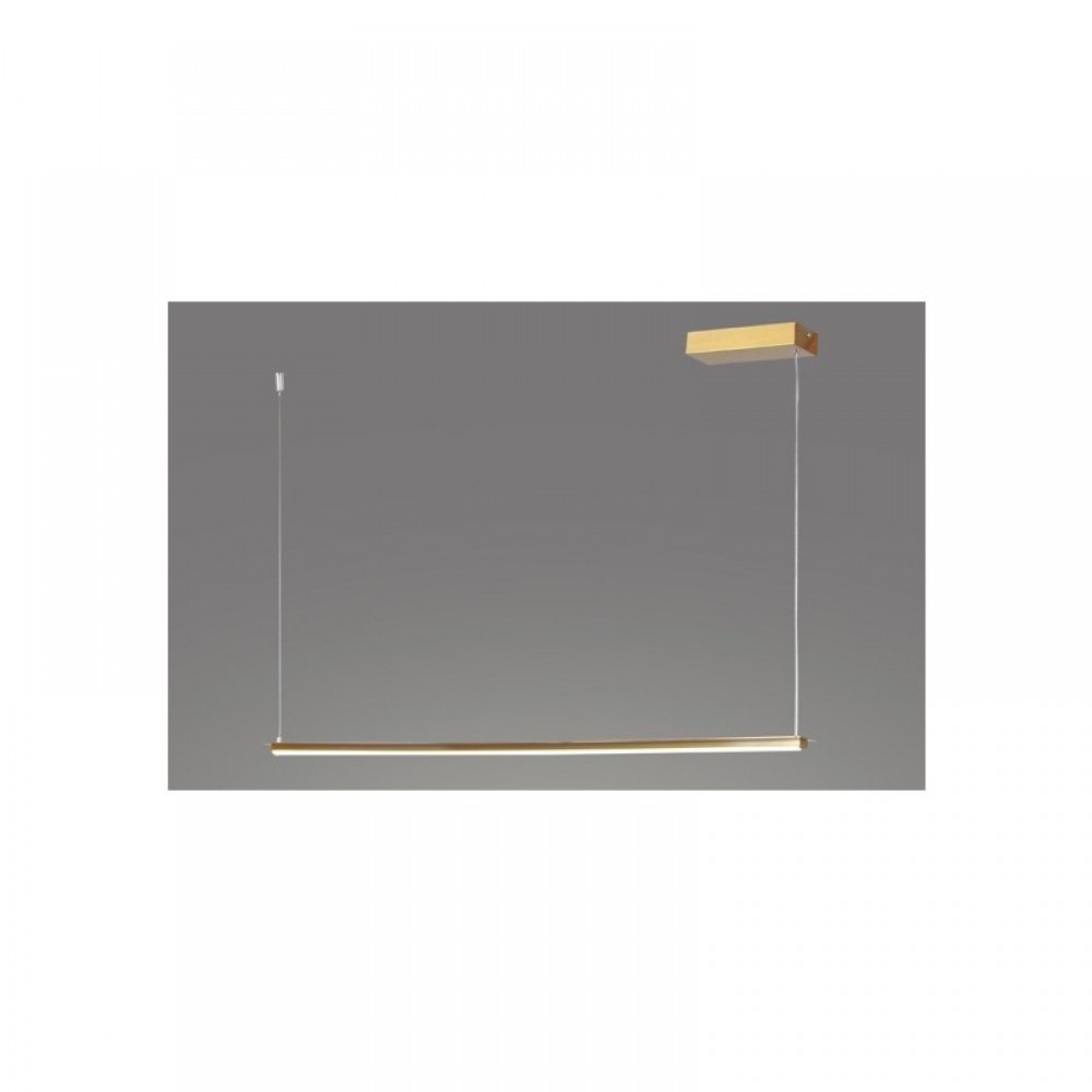 LED Κρεμαστό Φωτιστικό Γραμμικό Αλουμινίου Σε Σατινέ Ορείχαλκο 20W 100cm ATLANTIS - ACA Decor