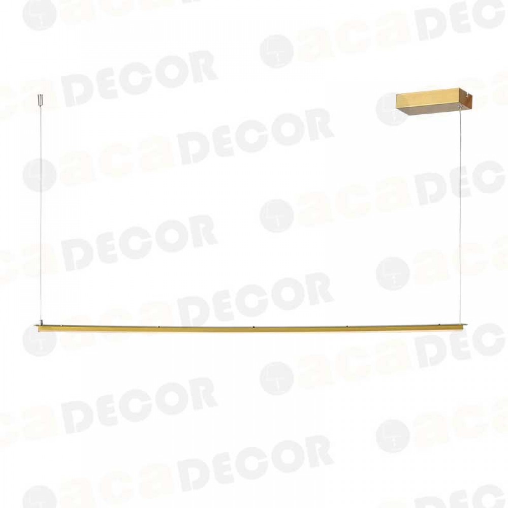 LED Κρεμαστό Φωτιστικό Γραμμικό Αλουμινίου Σε Σατινέ Ορείχαλκο 20W 100cm ATLANTIS - ACA Decor