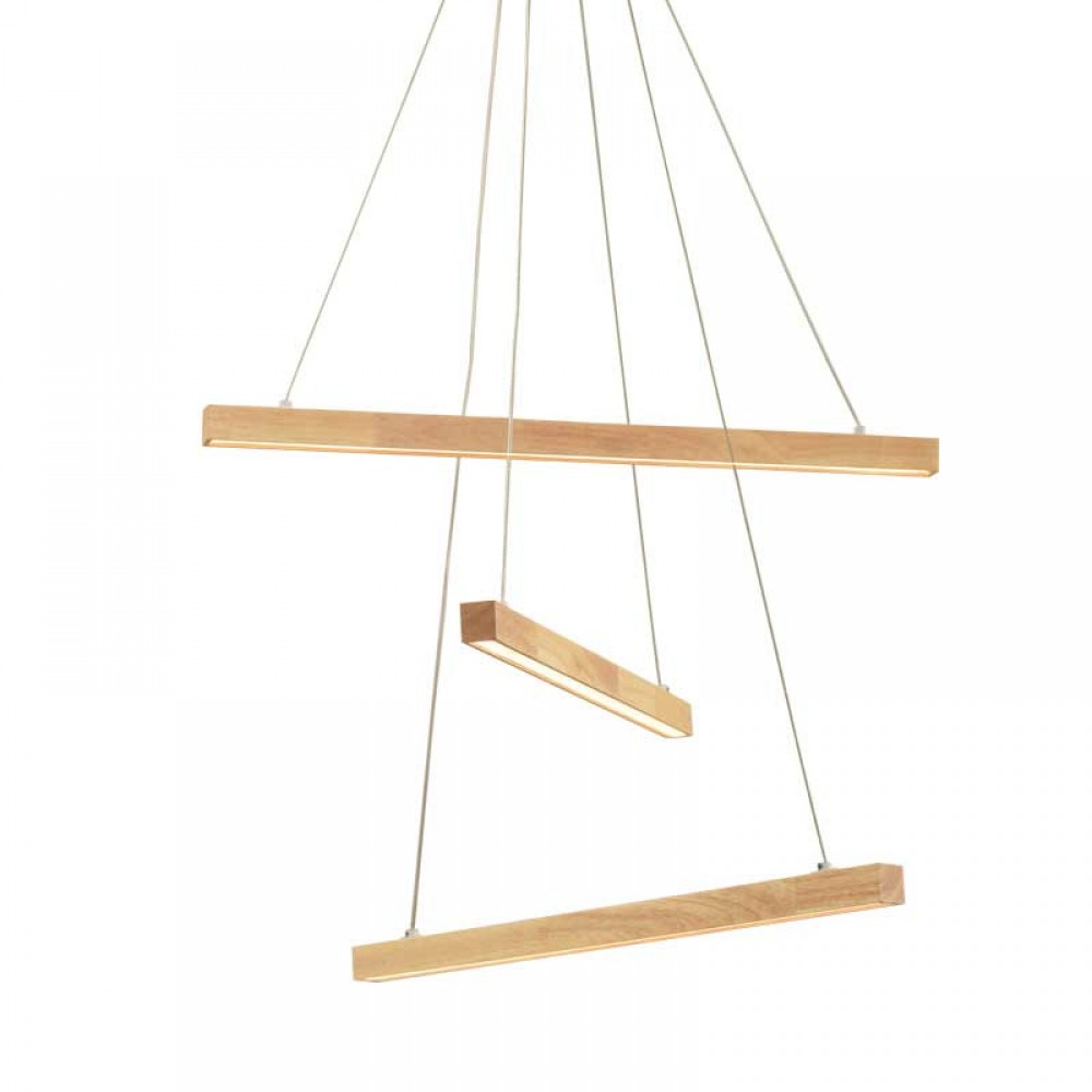 LED Φωτιστικό Οροφής Σε Φυσικό Ξύλο 27W CANELA - Aca Decor