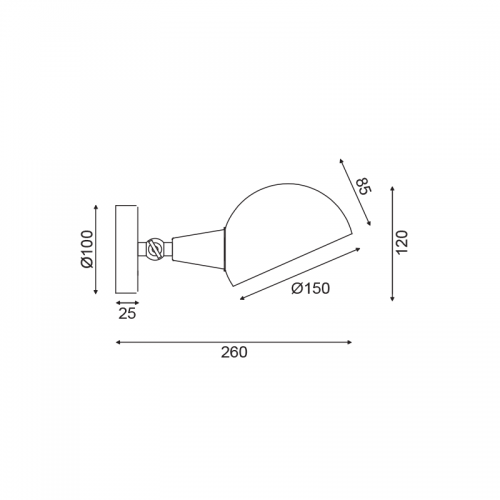 Vintage Απλίκα Μεταλλική Σε Μαύρο Χρώμα Με Κινούμενη Κεφαλή 1x E14 Clotho - ACA DECOR