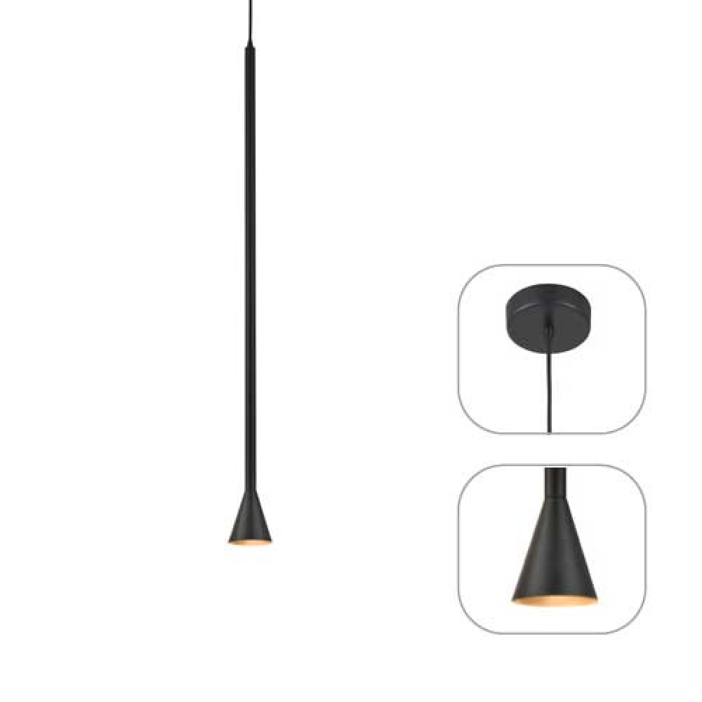 Κρεμαστό Φωτιστικό Μεταλλικό Μαύρο 1xGU10 CLOUZOT - Aca Decor