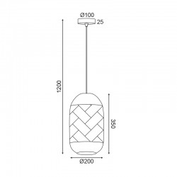 Μονόφωτο Κρεμαστό Φωτιστικό Από Ρατάν Λευκό Ø20cm 1xE27 COCONUT - ACA Decor