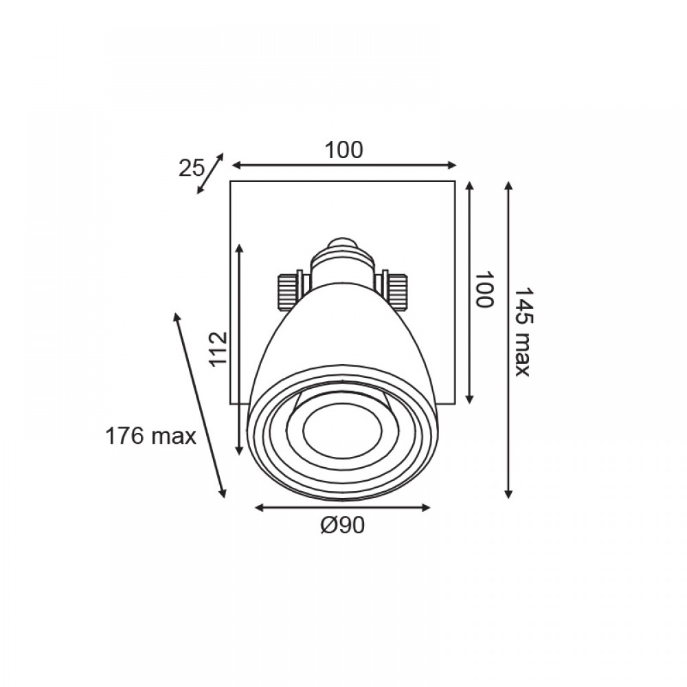 Σποτ Επίτοιχο - Οροφής Μονόφωτο Λευκό Terazzo 1XGU10 DINO - ACA Decor