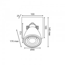 Σποτ Επίτοιχο - Οροφής Μονόφωτο Λευκό Terazzo 1XGU10 DINO - ACA Decor