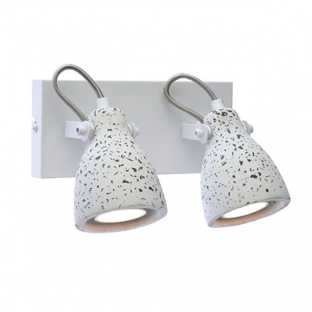 Σποτ Επίτοιχο - Οροφής Δίφωτο Λευκό Terazzo 2XGU10 DINO - ACA Decor
