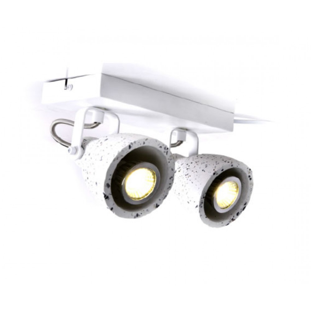 Σποτ Επίτοιχο - Οροφής Δίφωτο Λευκό Terazzo 2XGU10 DINO - ACA Decor