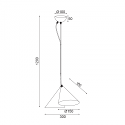 Κρεμαστό Φωτιστικό Δίφωτο Μαύρο Και Γκρι 2xE14 DIOSCURI - ACA Decor