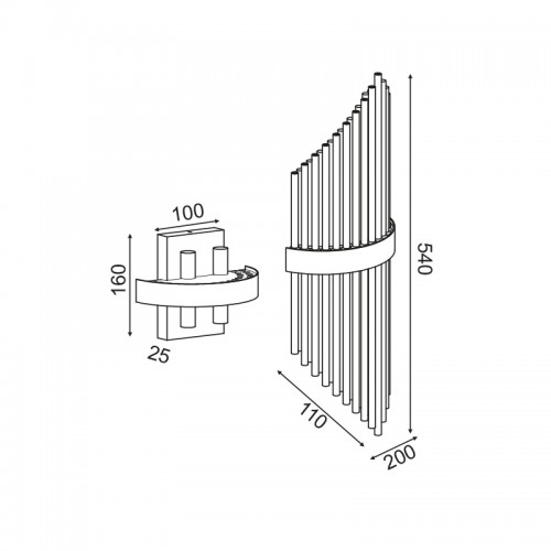 Επίτοιχο Φωτιστικό Πολύφωτο Με Κρύσταλλα 4x G9 DYNASTY - ACA Decor