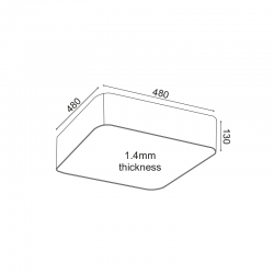 LED Πλαφονιέρα Μεταλλική Τετράγωνη Σε Λευκό Χρώμα 48x48cm 40W Osram Chip EMERY - ACA Decor