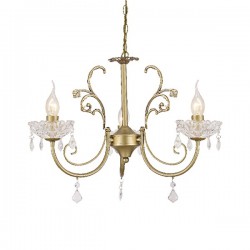 Κρεμαστό Φωτιστικό Μεταλλικό Χρυσό Μπονζέ Με Κρύσταλα 3xE14 FABERGE - ACA DECOR