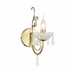 Επιτοίχιο Φωτιστικό Μεταλλικό Χρυσό Μπονζέ Με Κρύσταλα 1xE14 FABERGE - ACA DECOR