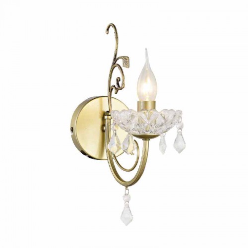 Επιτοίχιο Φωτιστικό Μεταλλικό Χρυσό Μπονζέ Με Κρύσταλα 1xE14 FABERGE - ACA DECOR
