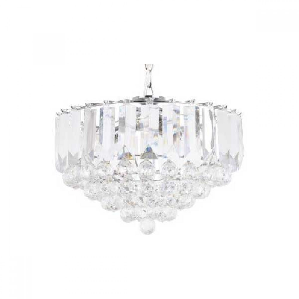 Κρεμαστό Φωτιστικό Τρίφωτο Από Μέταλλο Σε Χρυσό ή Χρώμιο 3xE14 GRAPPA - ACA DECOR