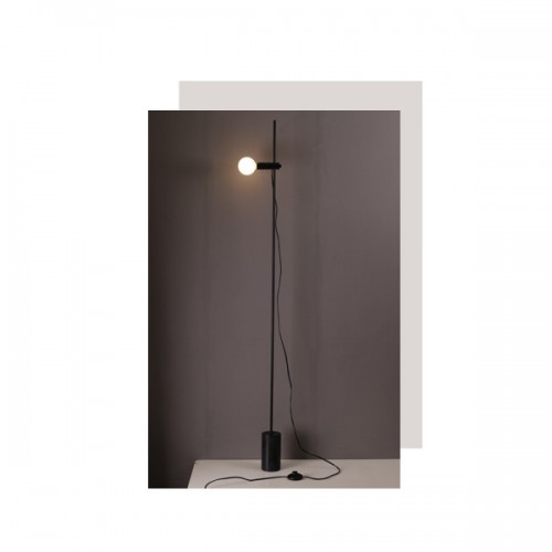 Φωτιστικό Δαπέδου Με Κινούμενη Κεφαλή Και Μαρμάρινη Βάση 1xE14 Μαύρο HERA - ACA Decor