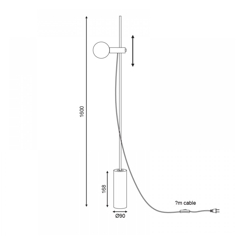 Φωτιστικό Δαπέδου Με Κινούμενη Κεφαλή Και Μαρμάρινη Βάση 1xE14 Λευκό HERA - ACA Decor