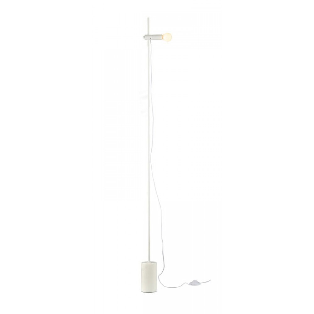 Φωτιστικό Δαπέδου Με Κινούμενη Κεφαλή Και Μαρμάρινη Βάση 1xE14 Λευκό HERA - ACA Decor