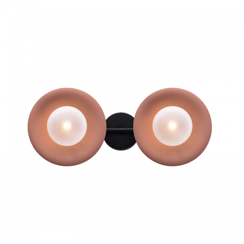 Επίτοιχο Φωτιστικό Δίφωτο Από Μέταλλο Και Γυαλί 2 ΧG9 - ACA Decor