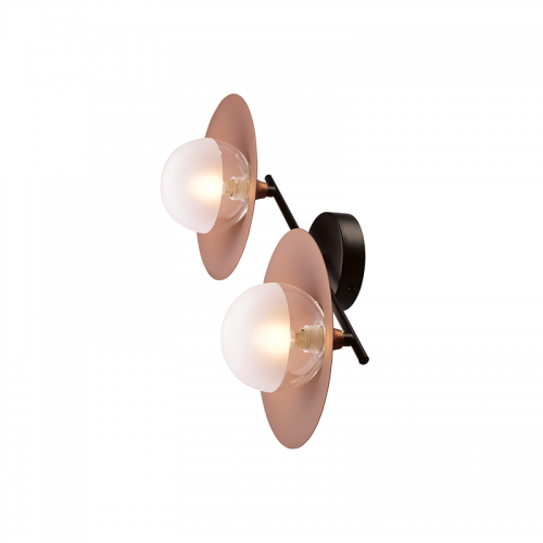 Επίτοιχο Φωτιστικό Δίφωτο Από Μέταλλο Και Γυαλί 2 ΧG9 - ACA Decor